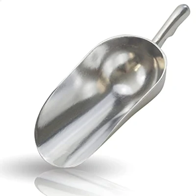 Abbildung von Kerafactum handliche Schippe Grosse Mehlschaufel Sackschaufel Futterschaufel Sack Schüppe für Futter Mehl Zucker Schaufel Schütte aus Metall Aluminium Alu Guss Tierfutter Nicht rostend 1100 ml