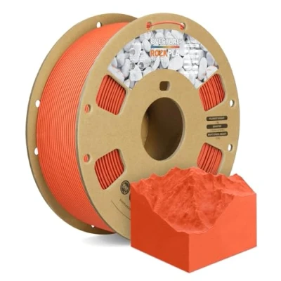 Abbildung von OVERTURE Rock PLA Filament 1.75mm, Marble 1kg Spule (2.2lbs), Maßgenauigkeit +/ 0.02mm, für Drucker 3D (Rock Marsrot)