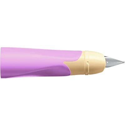 Abbildung von Linkshänder Griffstück für ergonomischen Schulfüller mit Anfänger Feder A STABILO EASYbirdy Pastel in soft pink/apricot