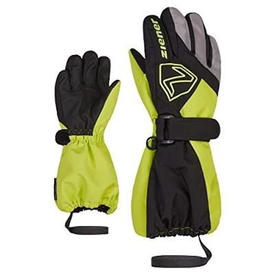 Abbildung von Ziener Unisex Baby Lauro Ski Handschuhe/Winter wasserdicht Lange Stulpe reflektierend, black.lime, 92cm