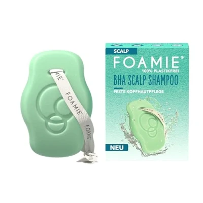 Abbildung von Foamie Festes Shampoo SCALP, Anti Schuppen Kopfhaut mit BHA, Salizylsäure &amp; Malvenblütenextrakt, Spezialisiert auf Kopfhautpflege, Kraftloses Haar Lösung, 80g