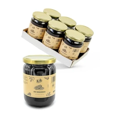 Abbildung von Koro Bio Schwarzes Tahin 6 x 500 g Ein wahrer Gaumenschmaus aus 100% schwarzer Sesam