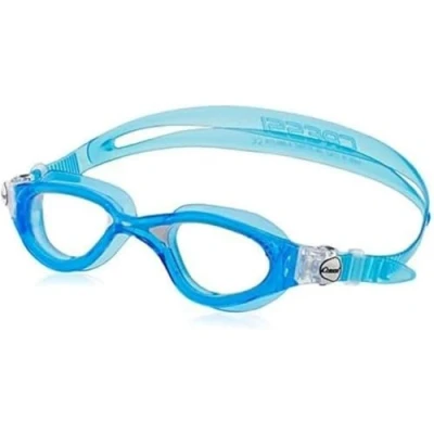 Abbildung von Cressi Flash Premium Erwachsene Schwimmbrille Antibeschlag und 100% UV Schutz, Blue/Weiß Transparent Linsen, D (140 mm)