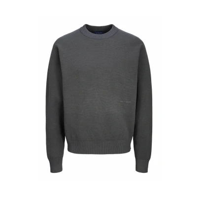 Abbildung von Jack &amp; Jones MIT Rundhals Einfarbig Strickpullover, Herren, Größe: Small, Iron gate