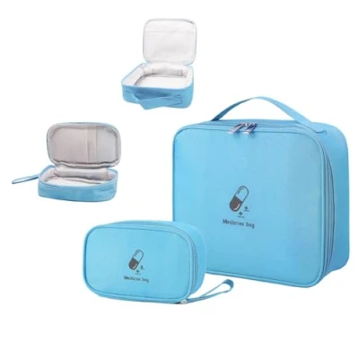 Abbildung von JUNUNDJING 2 Stück Medikamententasche, Große &amp; Klein Medikamententasche Reise, Reiseapotheke Tasche Wasserdicht, Erste hilfe leer, set outdoor (Blau)