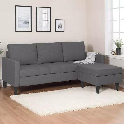 Abbildung von Ecksofa, 200 cm, wendbar, anthrazitgrau IDMarket