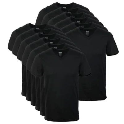 Abbildung von Gildan Herren V Neck T Shirts Multipack Style G1103, Schwarz (12er Pack), L