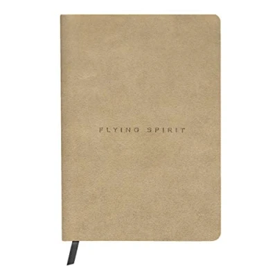 Abbildung von Clairefontaine 103946C Heft Flying Spirit, Cover aus Leder, 14,8 x 21cm, Fadenbindung, Lesezeichen, 90 Blatt, 90g, liniert, 1 Stück, Beige