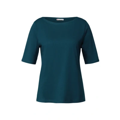 Abbildung von Street One Damen 3228108 Shirt mit U Boot Ausschnitt, Tide Blue, 34