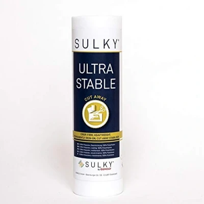 Abbildung von Sulky Ultra Stable permanent klebendes Vlies zum Aufbügeln und Abschneiden (weiß, 25 x 500 cm)