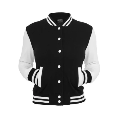 Abbildung von Urban Classics Ladies 2TONE College Sweatjacket Bomberjacke, Damen, Größe: XS, Black/white