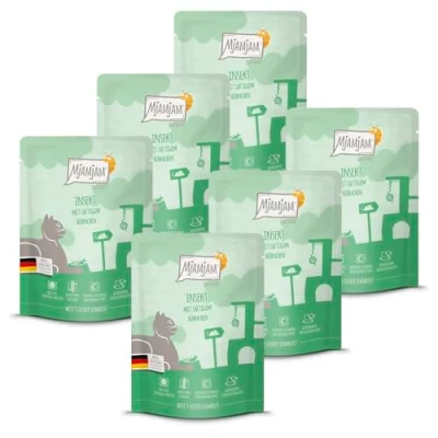 Abbildung von MjAMjAM Premium Nassfutter für Katzen Quetschie Insekt mit saftigem Hühnchen 300g, 6er Pack (6 x 300g), naturbelassen extra viel Fleisch