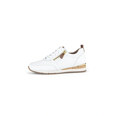 Abbildung von Gabor Damen Low Top Sneaker, Frauen Halbschuhe,schnürschuhe,schnürer,straßenschuhe,Strassenschuhe,Sportschuhe,Weiss/Camel (Gold),38.5 EU / 5.5 UK