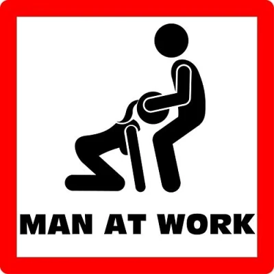 Abbildung von Aufkleber Sticker Man at Work JDM Tuning Autoaufkleber Fun Lustig Stickerbomb Sex Girls Motorrad Moped Simson Trabant S50 Schwalbe Zweitakt