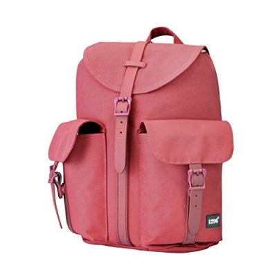 Abbildung von blnbag U5 Rucksack für Damen Handtaschen mit Tabletfach, Segeltuch Damenrucksack, Tagesrucksack Frauen, 12 Liter Korallrot, 34 cm