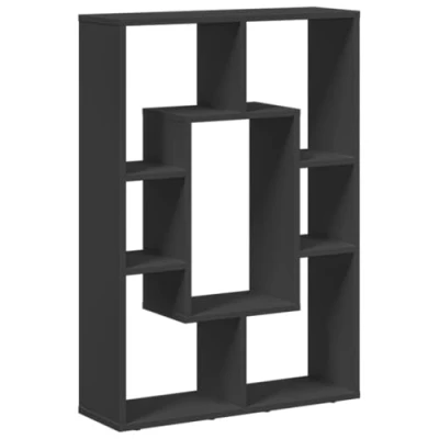 Abbildung von vidaXL Bücherregal, Standregal 7 Fächer, Raumteiler Regal für Wohnzimmer Schlafzimmer Büro, Aufbewahrungregal Aktenregal Büroregal, Schwarz Holzwerkstoff