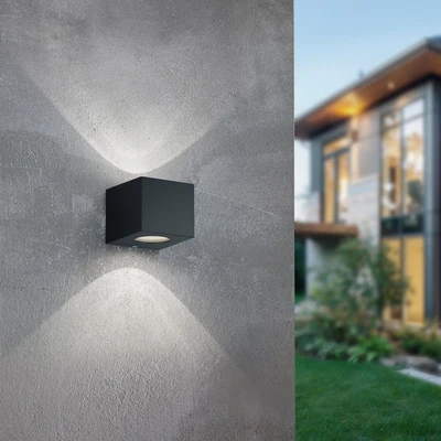 Abbildung von TRIO Leuchten LED Außen Wandleuchte &quot;Cordoba&quot;, 2 flammig, Leuchtmittel Board fest integriert, Schwarz matt, Up and down Beleuchtung, IP44, warmweiß 3000 Kelvin