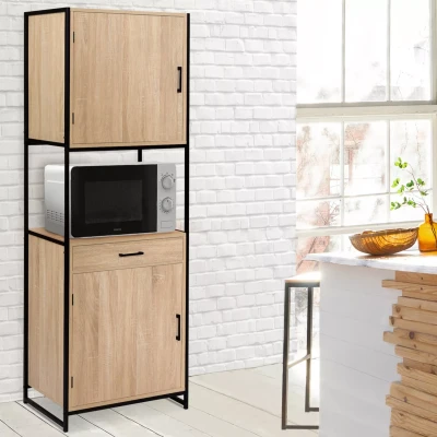 Abbildung von IDMarket Küchenanrichte, 60 cm, 2 Türen, Industriedesign + Schublade