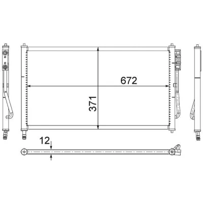 Abbildung von MAHLE ORIGINAL AC 218 000S Klimakondensator ohne Trockner 672 FORD: Focus Mk1 Schrägheck, Kombi, Limousine