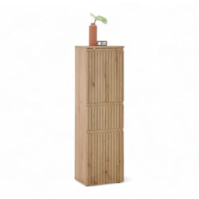Abbildung von Stella Trading Austin Badezimmer Kommode in Artisan Eiche Optik, Wildeiche Optik FSC zertifiziert Badezimmerschrank Bad Schrank mit viel Stauraum 40 x 136 31 cm (B/H/T)
