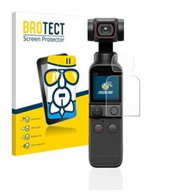 Abbildung von BROTECT Schutzglas für DJI Osmo Pocket 2 (Display + Linse) Schutzfolie Panzer Folie Glas [Extrem Kratzfest 9H, Anti Fingerprint, Ultra Transparent]