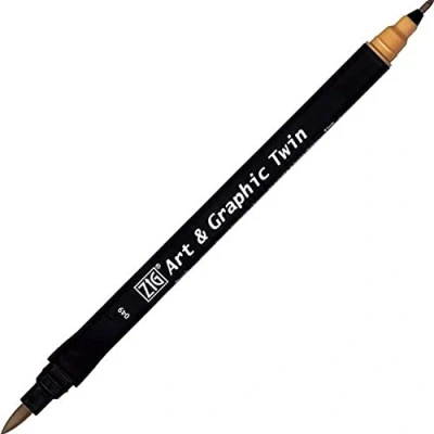 Abbildung von Kuretake ZIG Art and Graphic Twin Tip Bürste Marker 049, Beige