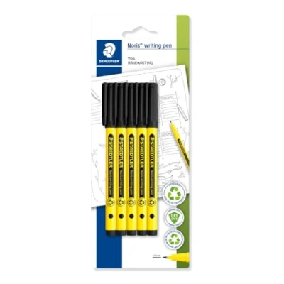 Abbildung von STAEDTLER 307 9 BK5 Noris Handschriftstift, Schwarz, 5 Stück