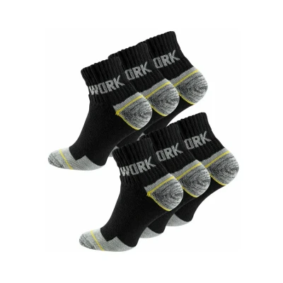 Abbildung von Cotton Prime Kurzschaft Arbeits &quot;WORK&quot; 6 PAAR Socken, Herren, Größe: 43 46, Schwarz grau