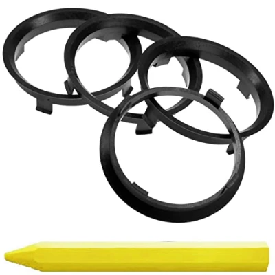 Abbildung von 4X Zentrierringe Schwarz 71,6 mm x 67,1 + 1x Reifen Kreide Fett Stift