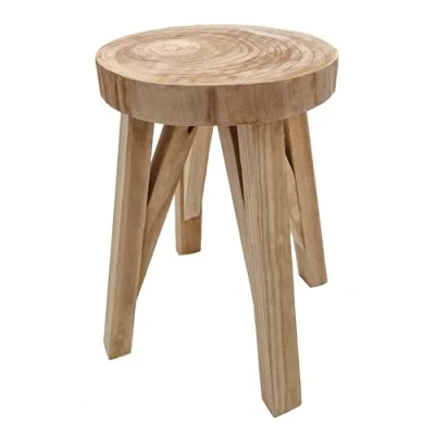Abbildung von Spetebo Massivholz Sitzhocker Belastbarkeit 120 kg 40 x 28 cm Holz Blumenhocker Natur Kinderhocker Fußhocker Beistelltisch