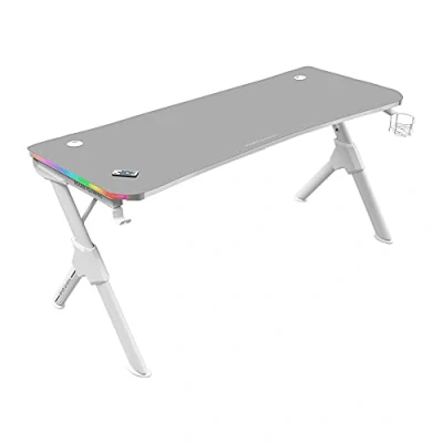 Abbildung von Mars Gaming MGD140RGBW Weiß, RGB Tisch 140cm, Extra Ständer, Total Mousepad