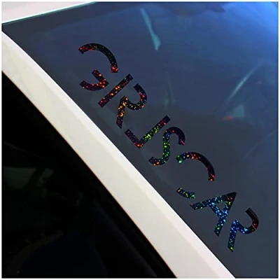 Abbildung von Frontscheibenaufkleber Schriftzug Girlscar Aufkleber für Windschutzscheibe Heckscheibe Frontscheibe Auto Fahrzeug Dekor Sticker FS128 (Flakes Schwarz, Außenklebend)