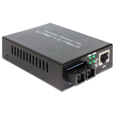 Abbildung von DeLOCK 86215 Netzwerk Konverter 100 Mbit/s 1310 nm Monomode, Schwarz Unterstützungskonverter (100 Mbit/s, 100Base TX,10Base T, FX, 10,100 SC, 2000 m)