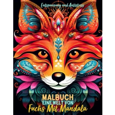 Abbildung von Eine Welt Von Fuchs mit Mandala Malbuch Entspannung und Antistress: 25 Wunderschöne Motive Illustrationen zum Färben süßen Füchsen, für Erwachsene Jugendlich