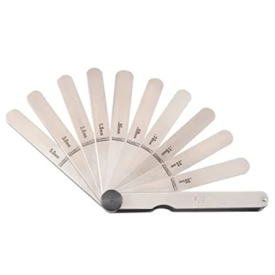 Abbildung von Starrett 467M Dickenmessgerät Set mit geraden Flügeln, 0,04 5,0 mm, 13 Blätter