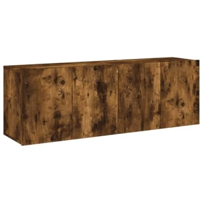 Abbildung von vidaXL TV Wand Wandschränke 2 Stk. Räuchereiche 60x30x41 cm, (2 St)