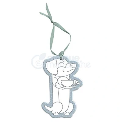 Abbildung von Avenue Mandarine GY090C Graffy Hang zum Ausmalen mit Schleife, 9,5x11 cm, Dackel, 1 Stück