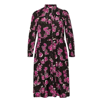 Abbildung von KAFFE CURVE Kleid KCpolla Fuchsia Red Flower Print 52
