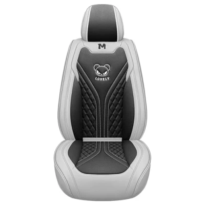 Abbildung von Eunncu Autositzbezüge komplettes Set Universal in Stylish Design Schonbezüge für Vordersitze und Rückbank Auto Sitzbezüge Airbag Kompatibel Premium Wasserdicht Sitzbezug, Schwarz Grau