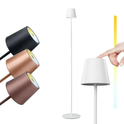 Abbildung von MANTA LED Stehlampe Akku Stehleuchte Touch 117 cm Kabellos Dimmbar, fest integriert, Farbtemperatur einstellbar, Tischlampe,