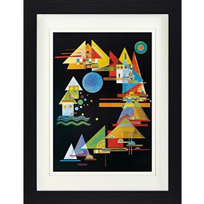 Abbildung von 1art1 Wassily Kandinsky Poster Spitzen Im Bogen, 1927 Gerahmtes Bild Mit Edlem Passepartout Wand Bilder Bilderrahmen 40x30 cm