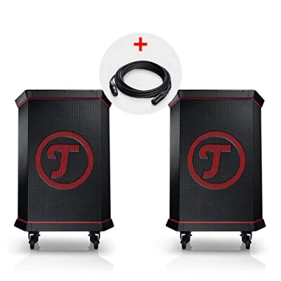Abbildung von Teufel ROCKSTER Stereo Set Bluetooth Lautsprecher Speaker Wireless Musik Integriertes 2 Kanal DJ Mischpult Schwarz