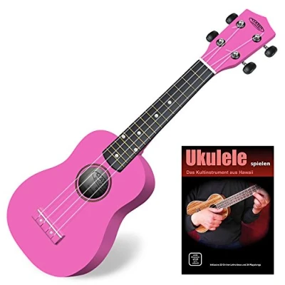 Abbildung von Classic Cantabile US 100 PK Sopran Ukulele Pink SET inkl. Lernheft