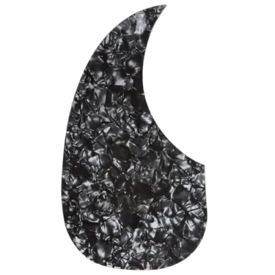 Abbildung von Musiclily Übergroße Teardrop Schlagbrett Selbstklebender Pickguard für Linkshände Martin D28 Style Akustikgitarre, Black Pearl