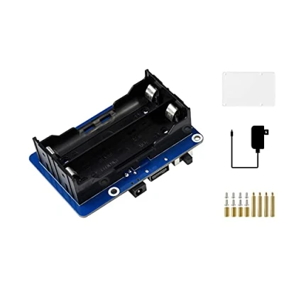 Abbildung von Waveshare UPS USV HAT 5V Unterbrechungsfreie Stromversorgung Modul für Raspberry Pi 4B/3B+/3B, bis zu 5A Strom, Pogo Pins Anschluss, Onboard Regler und Multi Batterie Schutzschaltungen, I2C Bus