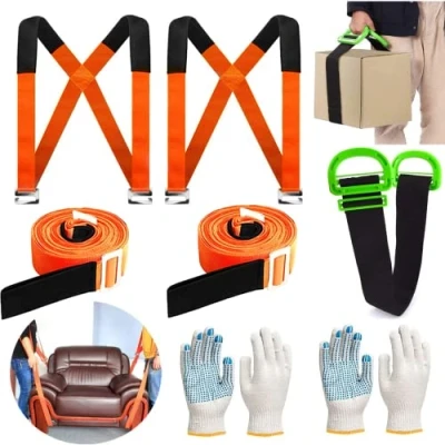 Abbildung von YELIKIT Tragegurte Umzug 2 Personen Tragegurt Transportgurt Schwerlast Möbelgurt Hebe und Tragesystem Verstellbar Hebegurte Mobelgurt für Schwere Gegenstände Klavier Waschmaschine Möbel, Orange