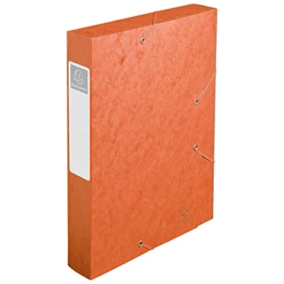 Abbildung von Exacompta 16017H Premium Sammelbox mit Gummizug 60 mm aus extra starkem Colorspan Karton Rückenschild für DIN A4 Archivbox Heftbox Dokumentenbox Zeichenbox Sammelmappe orange