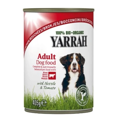Abbildung von Bio Hund Dose Bröckchen Huhn mit Rind 12 x 405 gr