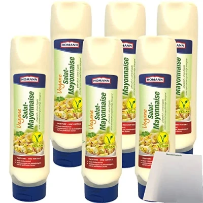 Abbildung von Homann vegane Mayonnaise 50% laktose glutenfrei 6er Pack (6x875ml Tube) + usy Block
