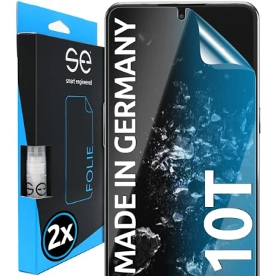 Abbildung von 2x se® 3D SCHUTZFOLIE Transparent für OnePlus 10T 5G, Selbstheilend, 100% Fingerabdruck &amp; FaceID kompatibel, einfache blasenfreie Installation, Ultra Klar, Stoß Kratzfest TPU Material, aus Deutschland